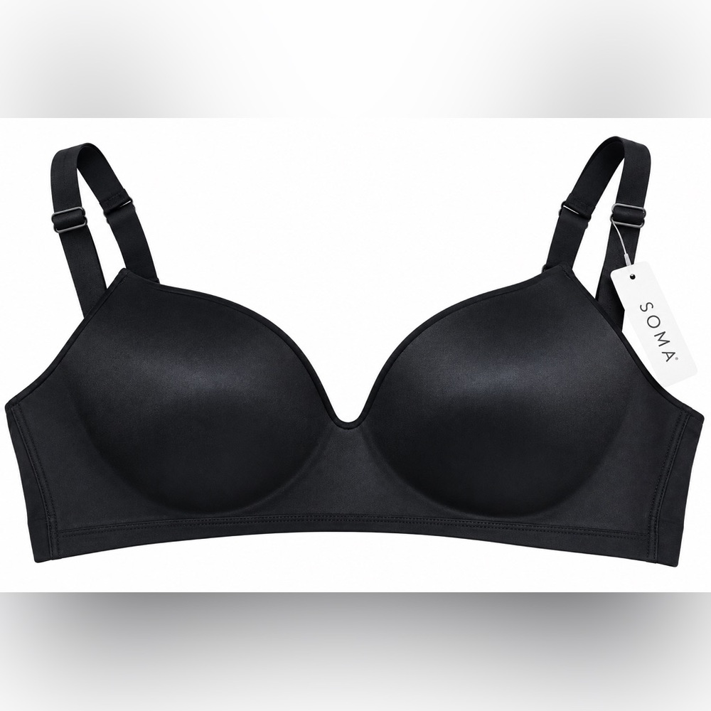 Soma Enbliss Wireless Bra 34DD Black Padded Full Coverage NWT 570222679